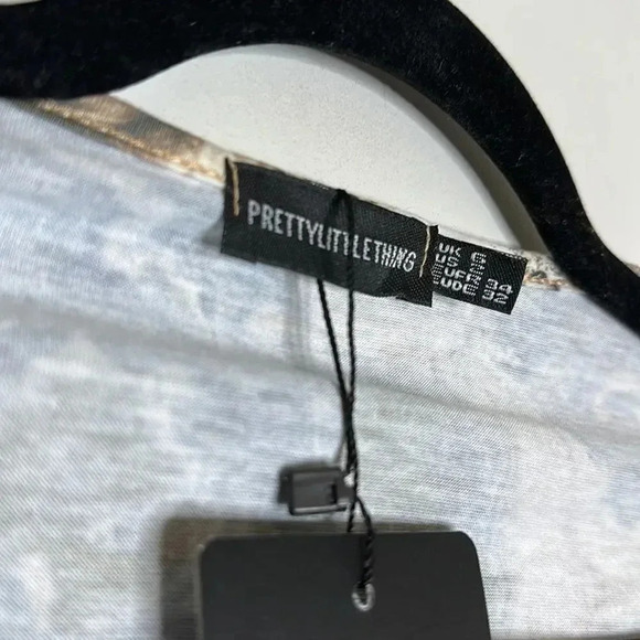 Brown Marble Print Long Sleeve Crop Top - Picture 9 of 10